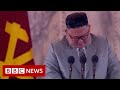 North Korean leader Kim Jong-un cries during military parade speech