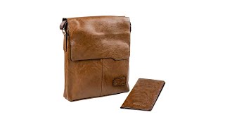 Rhodey Tas Selempang Messenger Bag Large Pria dengan Dompet - 898 - Brown - 1