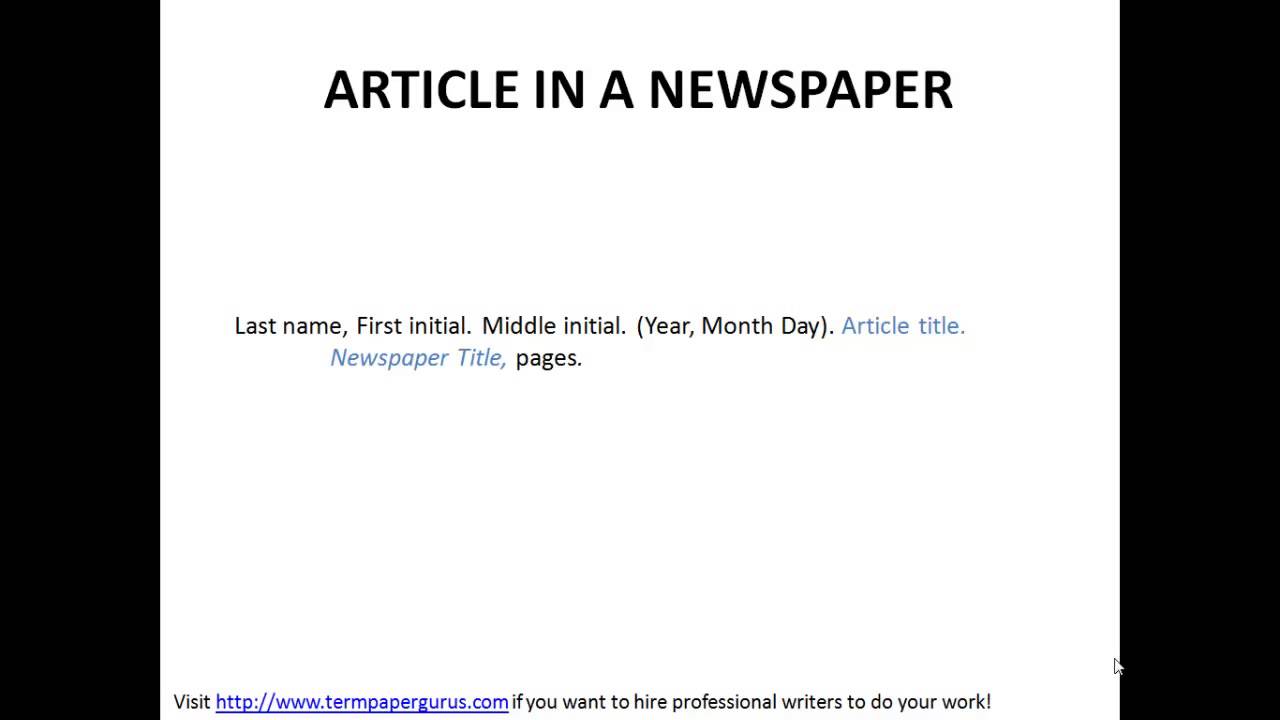 How to Cite a Newspaper Article With No Author