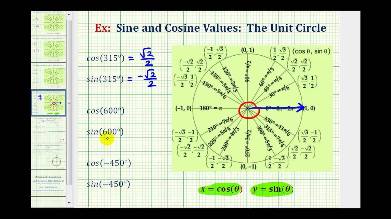 ex-sine-and-cosine-values-using-the-unit-circle-multiples-of-30-45