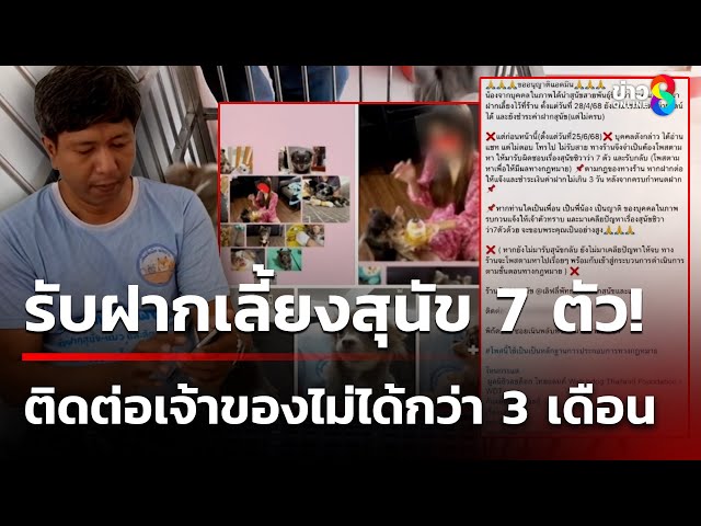 7 น้องหมาเศร้า เจ้าของฝากเลี้ยง ก่อนเท - ชำระเงินไม่ครบ | 9 ก.ค. 68 | คุยข่าวเช้าช่อง8