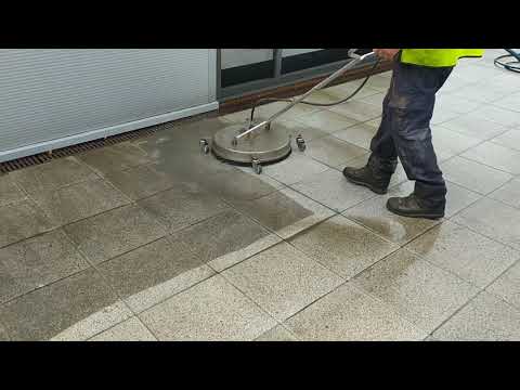 Concrete Pavers cleaned with Mossmatic Flat Surface Cleaner