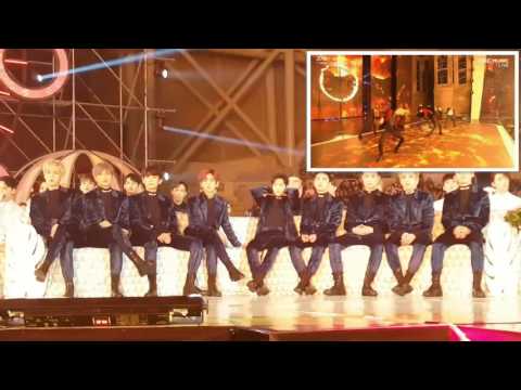 EXO reaction to BTS Blood Sweat and Tears (피땀눈물) & Fire (불타오르네) @ Melon Music Awards 2016