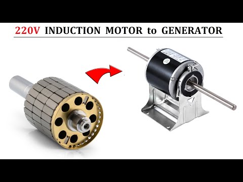 220V 100W AC Induction Motor to LOW RPM Electric Generator - Best Project 2020