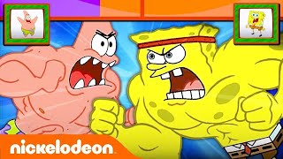 SpongeBob Fight Scenes with Healthbars | Nickelodeon Cartoon Universe