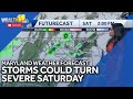 Scattered thunderstorms Saturday afternoon