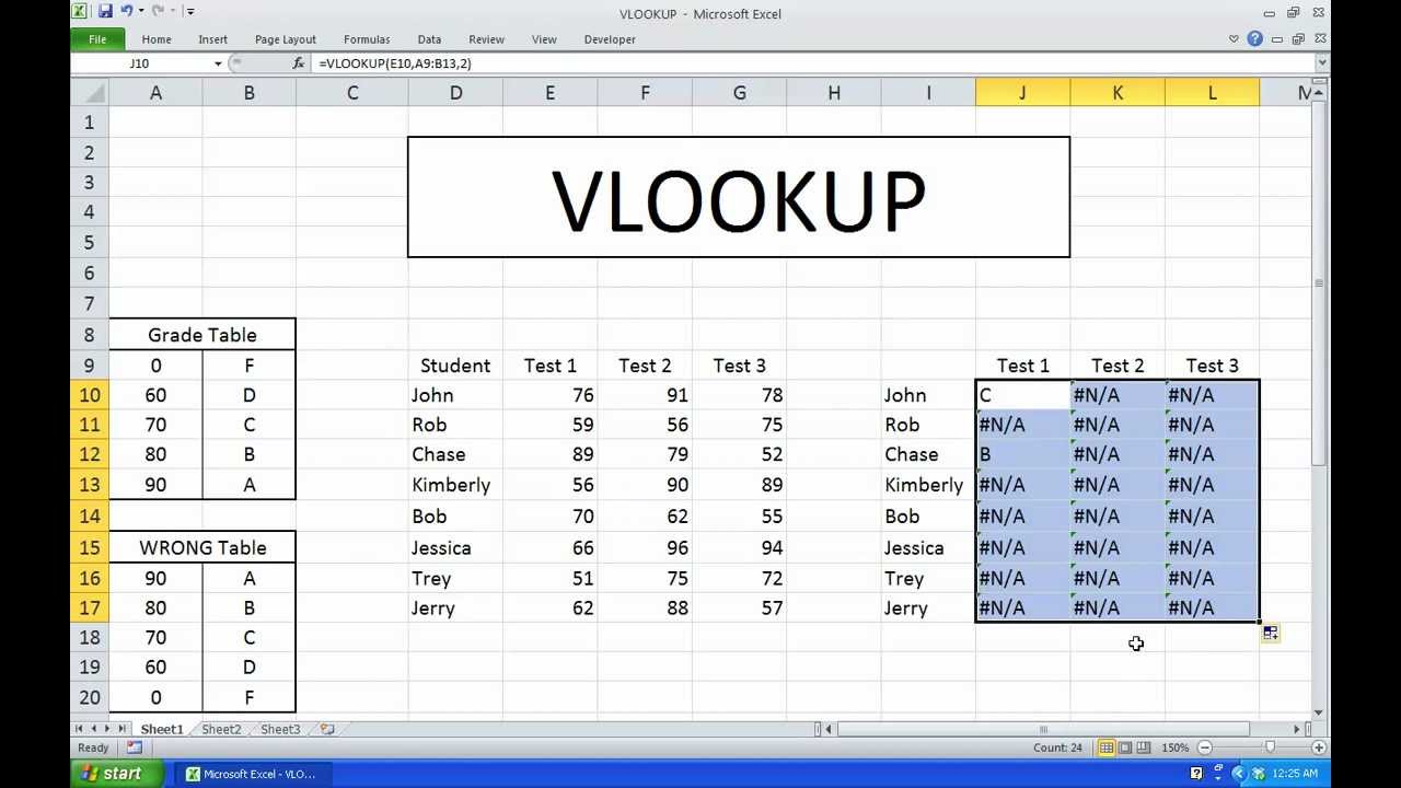 Vlookup Excel 2010 Multiple Worksheets