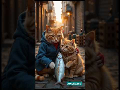 Whiskers & Pounce: The Great Fish Market Heist! 🐱💨. #animation #cartoon #catstory