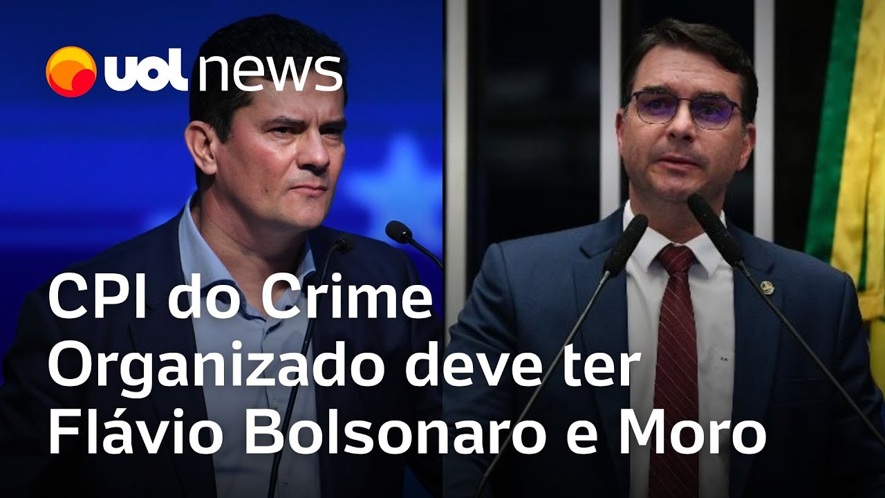 CPI do Crime Organizado: Flávio Bolsonaro e Sérgio Moro são indicados para integrar comissão