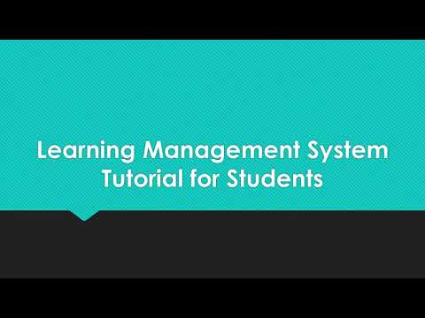 Learning Management System Student Tutorial
