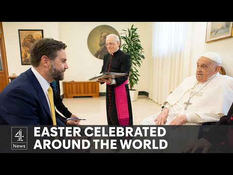 Pope Francis blesses Easter crowds and meets JD Vance