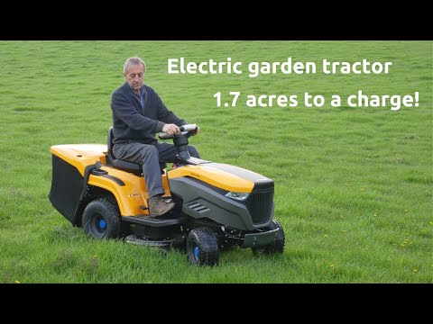A look at the Stiga Estate 798e electric garden tractor mower, for zero emission grass cutting