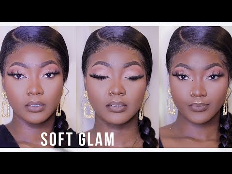 TRENDY SOFT GLAM MAKEUP TUTORIAL ON DARKSKIN | Ft Wiggins Hair