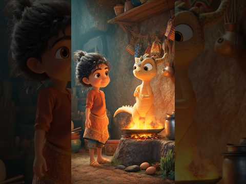 लड़की को मिला ड्रैगन 🐲 का अंडा। A little girl got dragon's egg 🥚in the jungle. #shorts #animation