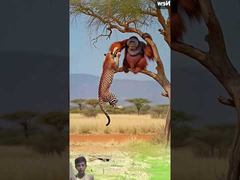 Cheetah Vs Monkey Red Hair Baboon On Tree #amazinganimalsanimalkingdom