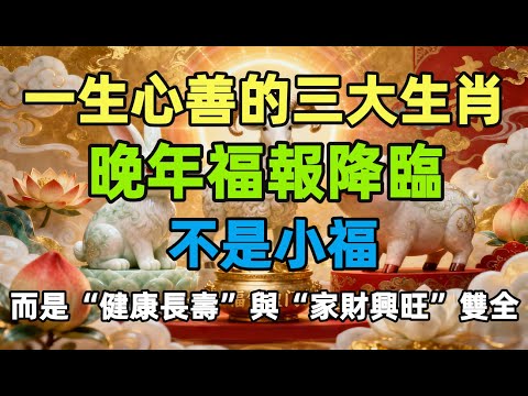 一生心善的三大生肖，晚年福報降臨！不是小福，而是“健康長壽”與“家財興旺”雙全！