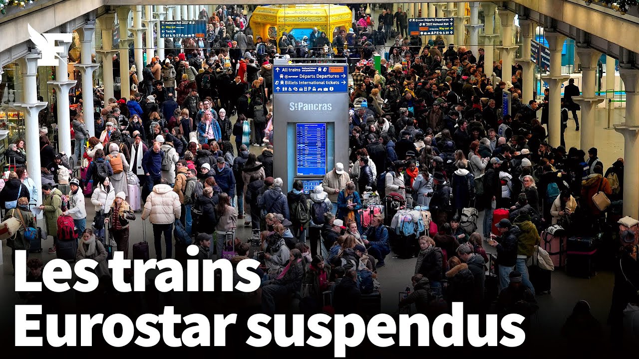 Les images de centaines de passagers bloqués à la gare St Pancras de Londres