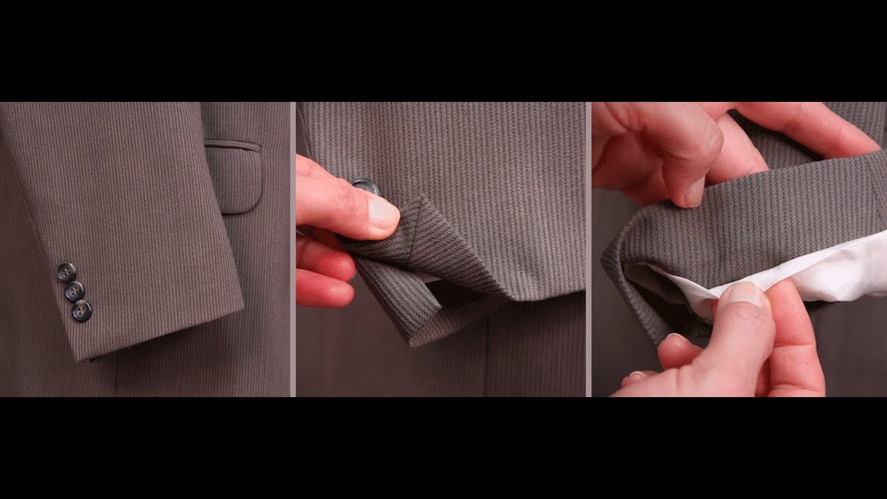 Suit Or Jacket Alteration Shortening Sleeve With Mitered Corner Vent 