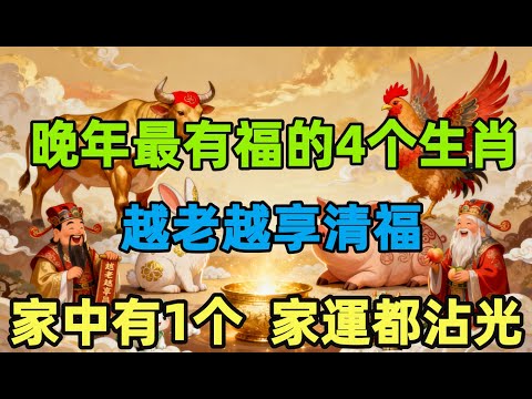 晚年最有福的4个生肖，越老越享清福！家中有1个，家運都沾光！