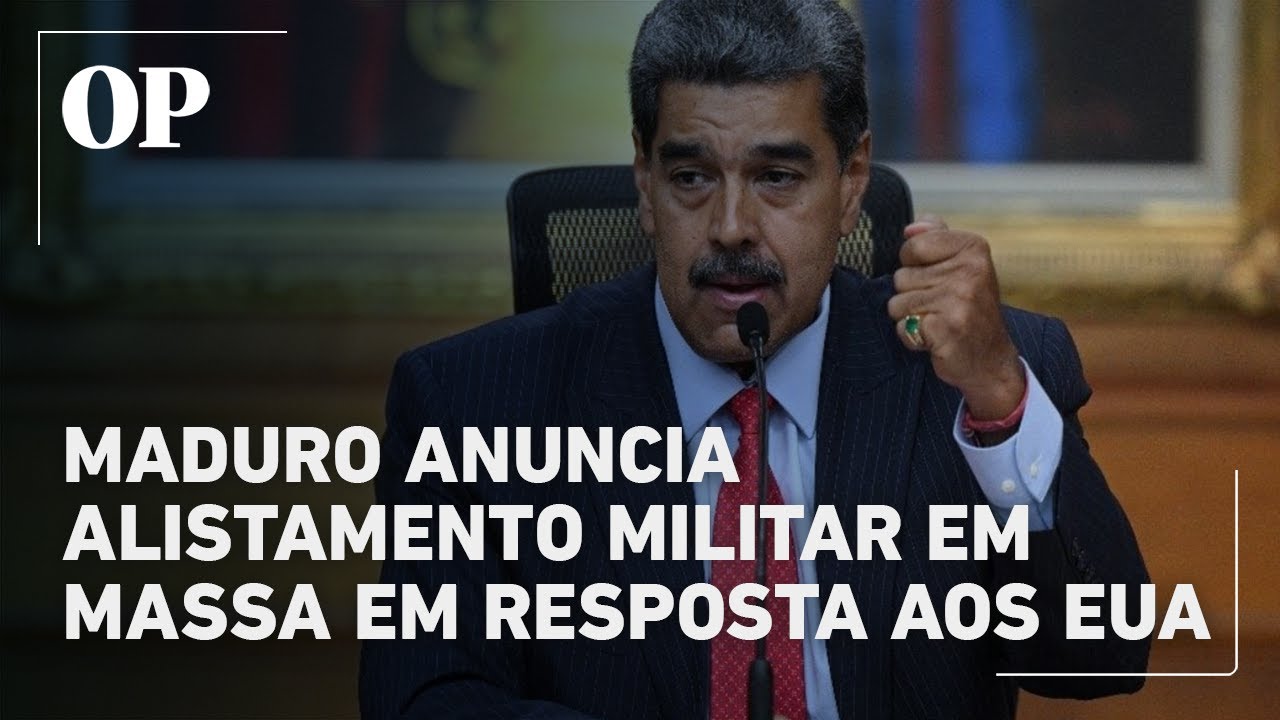 Maduro anuncia alistamento militar em massa diante de ameaça dos EUA