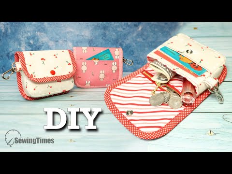 DIY CUTE SNAP POUCH 🍒 Sewing Tutorial for a Mini Wallet Purse!