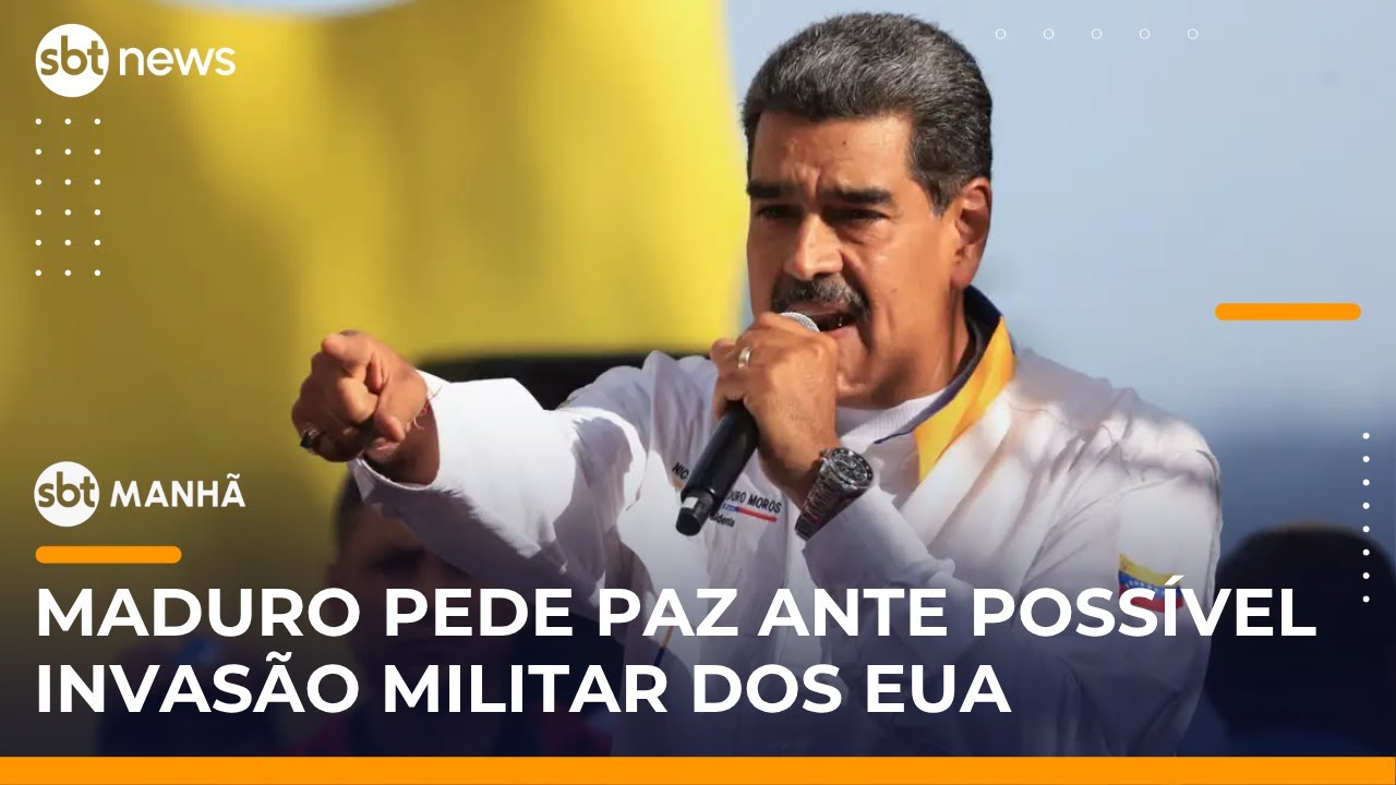 SBT Notícias: Maduro faz apelo por paz após ameaça de ação militar terrestre dos EUA