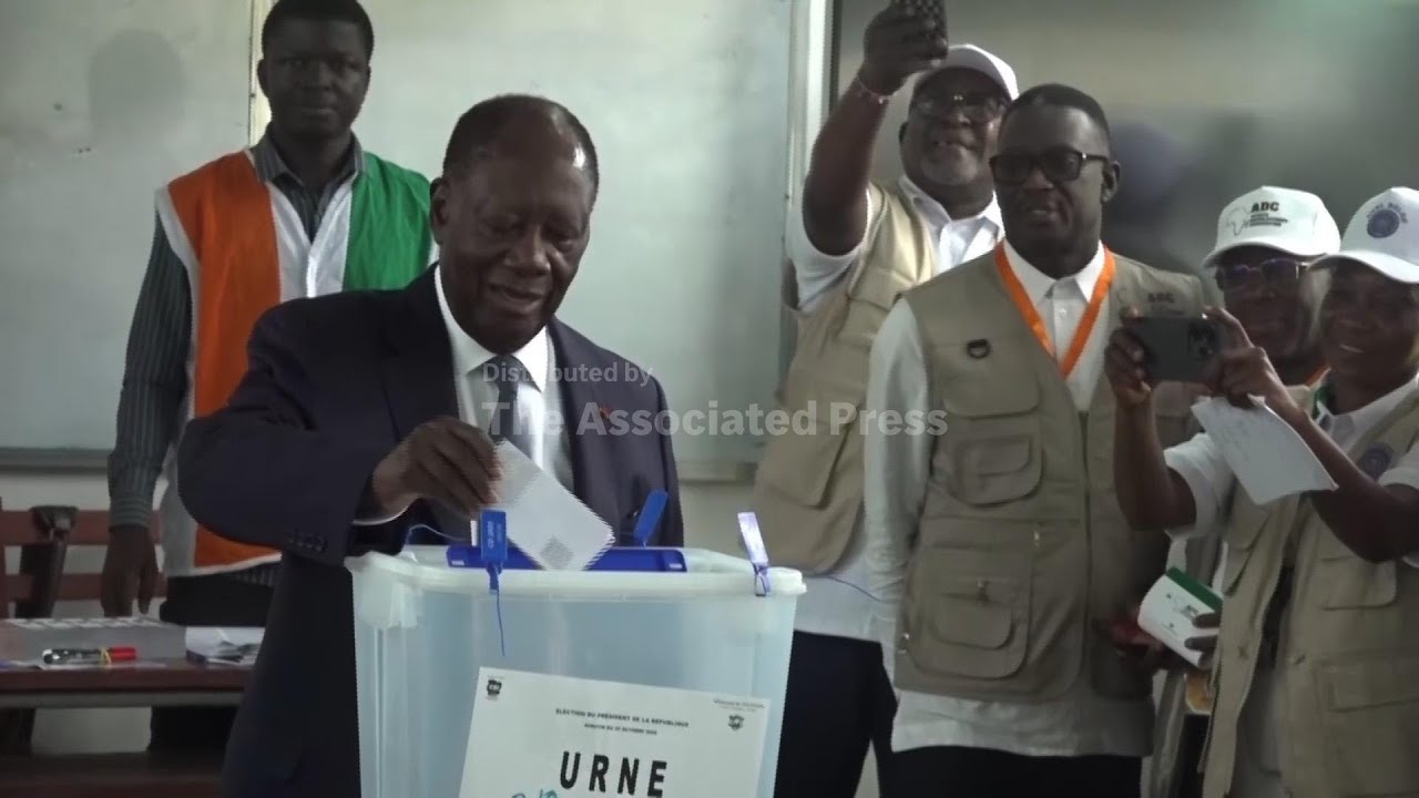 President Ouattara votes in Ivory Coast presidential election
