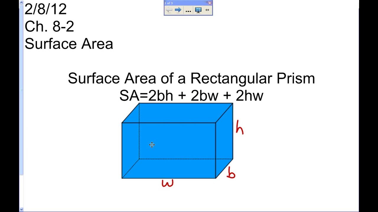 Finding Surface Area Of A Rectangular Prism Using The Formula Youtube