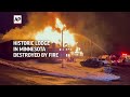 Fire destroys Minnesota’s historic Lutsen Lodge on Lake Superior - 00:17 min - News - Video