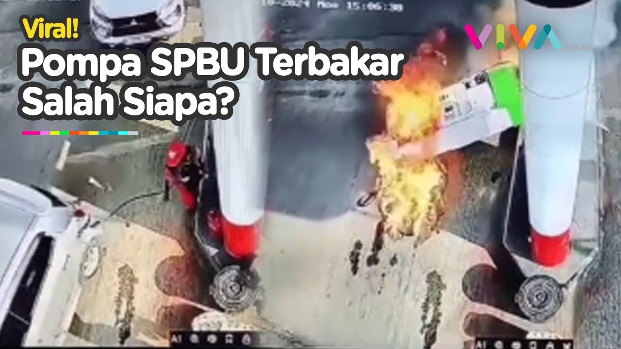 Ngeri! Detik-Detik Mesin Pengisian BBM Roboh hingga Terbakar Gegara Hal Ini..