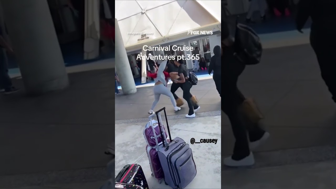 Cruise Bruise: Passengers throw punches outside boarding zone #shorts #viral #foxnews #cruise #brawl