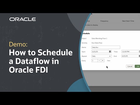How to Schedule a Dataflow in Oracle Fusion Data Intelligence
