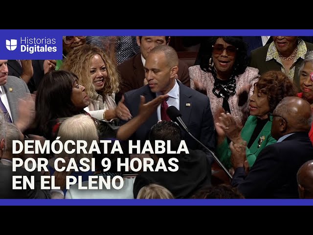 Casi 9 horas: líder demócrata rompe récord al discurso más largo en la Cámara de Representantes