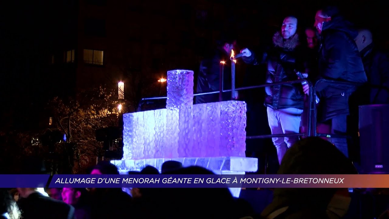 Yvelines | Allumage d’une menorah géante en glace à Montigny-le-Bretonneux