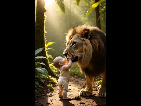 Lion and the baby