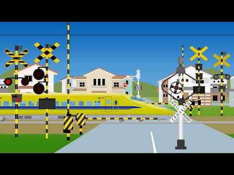 【踏切アニメ】日本の踏切に大量の遮断機が登場