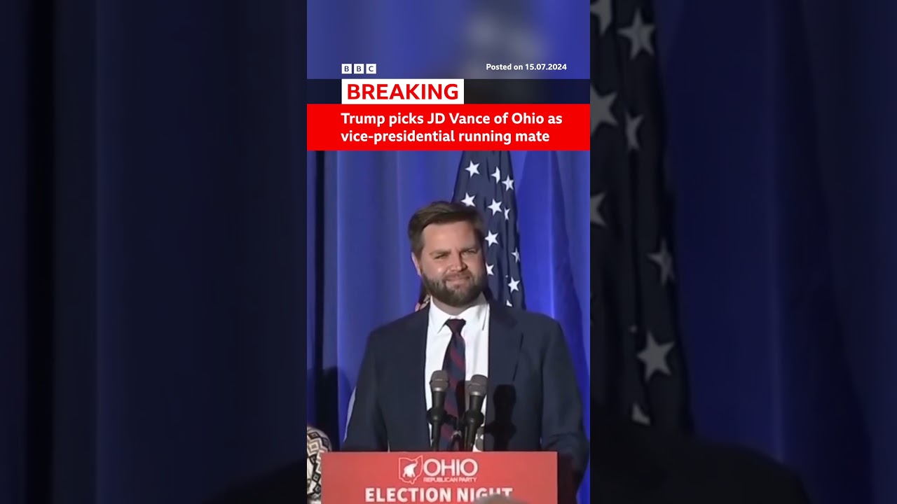 Trump picks JD Vance of Ohio as vice-presidential running mate. #Trump #BBCNews | BBC News