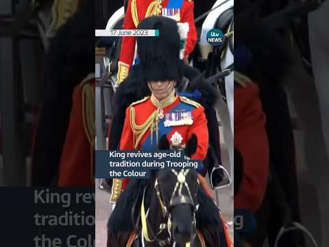 King rides on horseback for Trooping the Colour #itvnews #news #royals #king #kingcharles