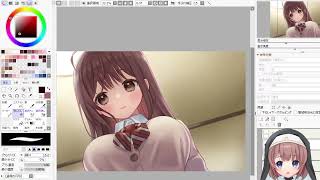 由持もにの絵作業配信