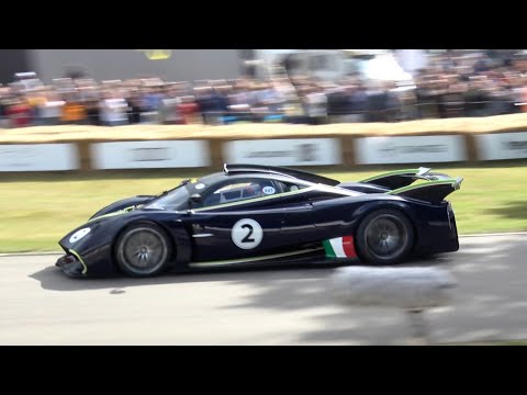 Best of Pagani at Goodwood Festival of Speed: Screaming V12 Sounds. Zonda R, Huayra R, Codalunga.