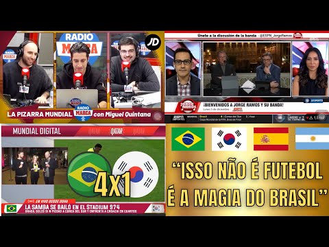 Mídia Internacional Encantada Com O Brasil, Brasil 4x1 Coreia #Brasil #coréia #copadomundo