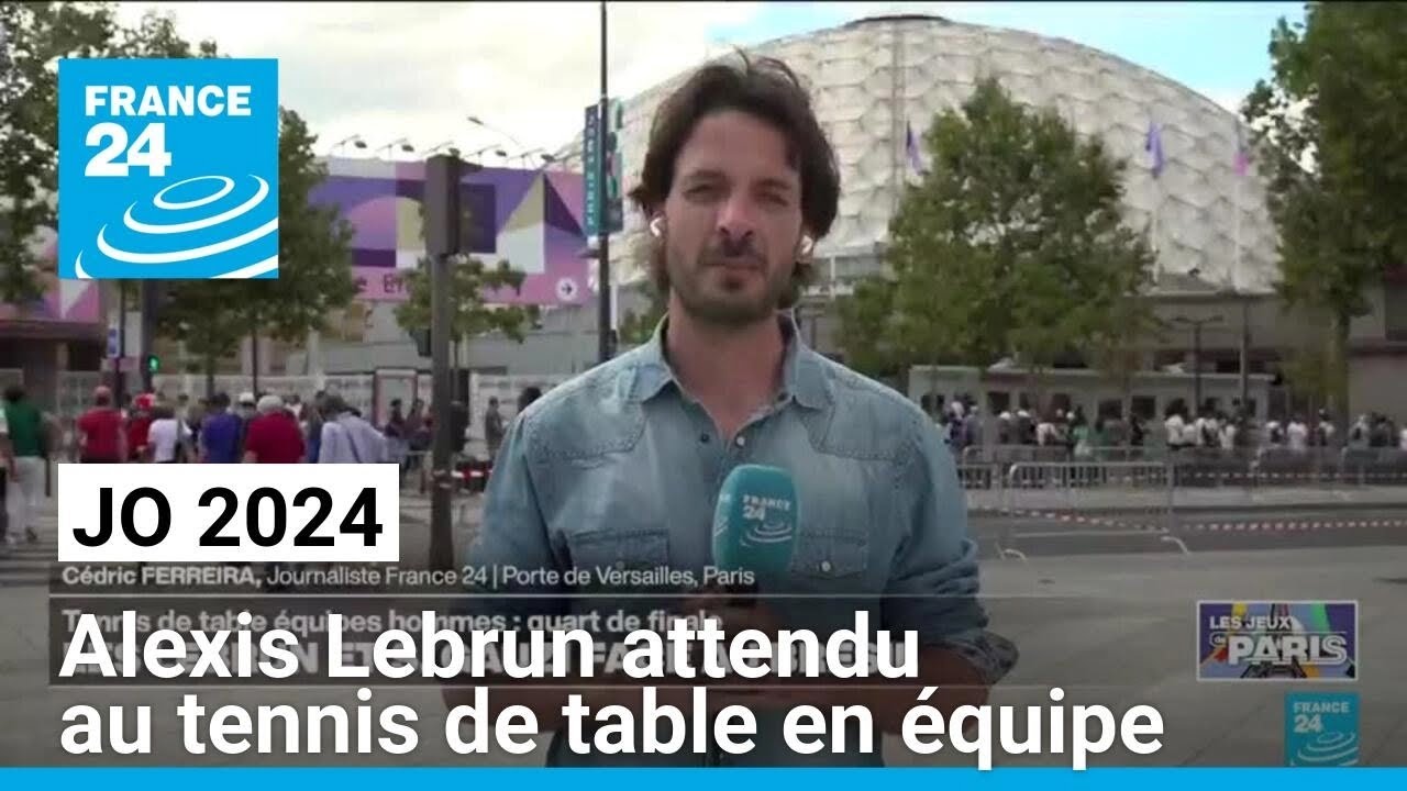 JO 2024 : tennis de table en équipe, A. Lebrun face au Brésil • FRANCE 24