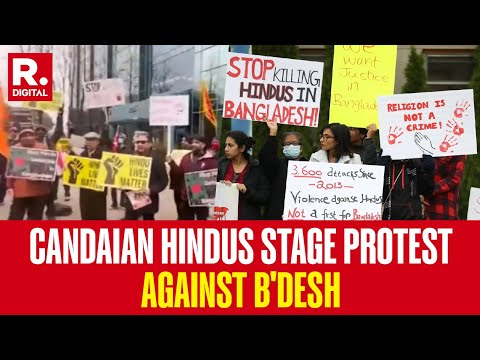 Canadian Hindus Stage Protest Against Yunus Regime Outside Bangladesh Consulate in Toronto