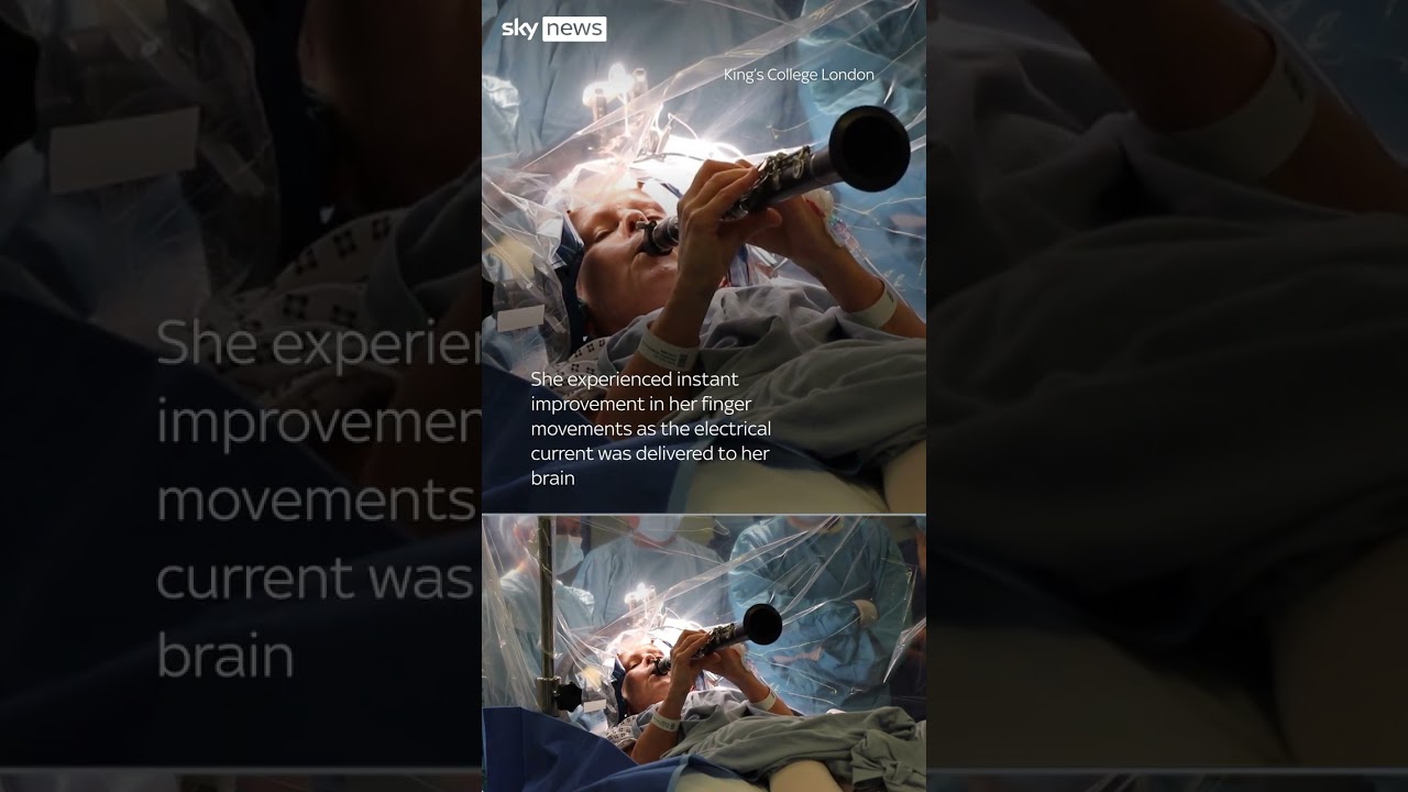 Patient plays clarinet during surgery