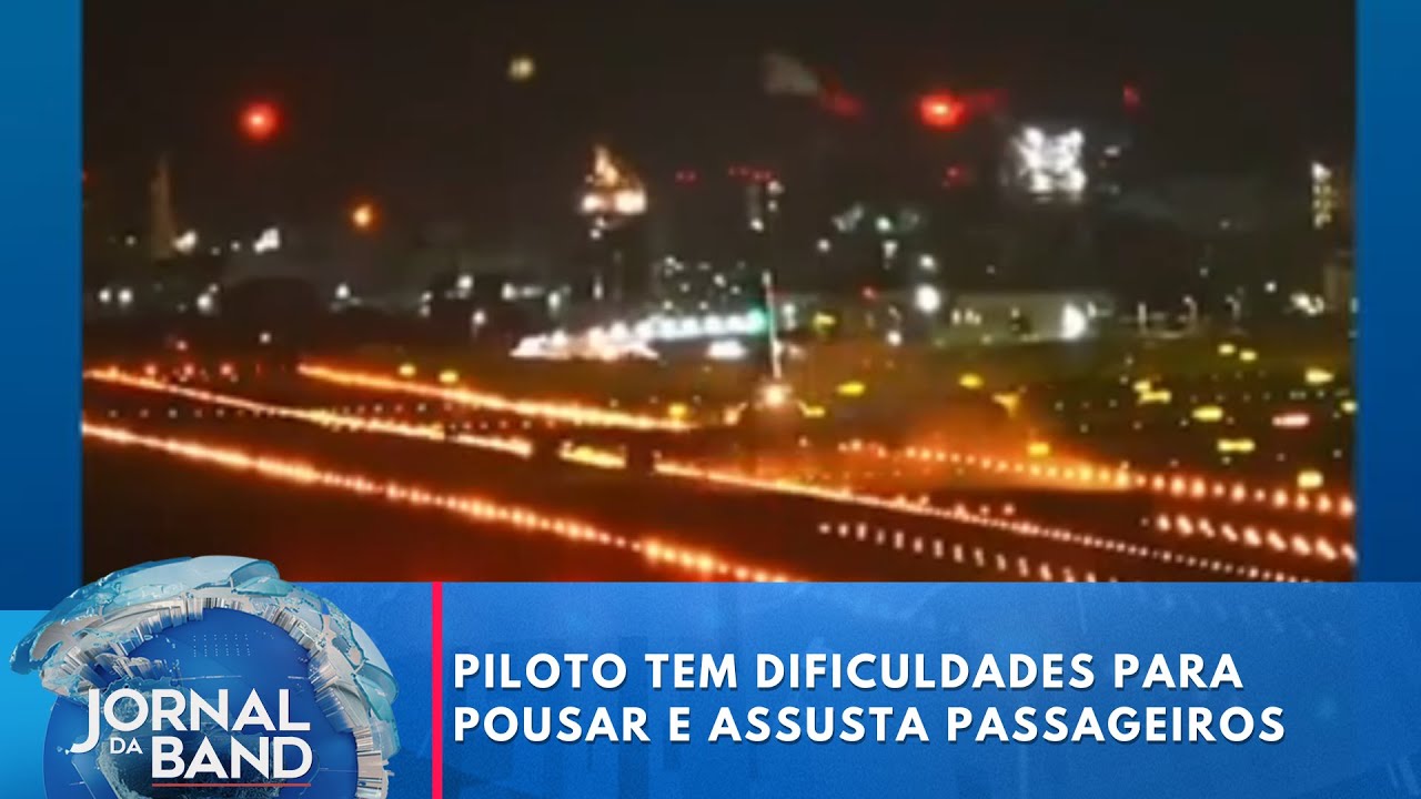 Piloto tem dificuldades para pousar e assusta passageiros em Taiwan | Jornal da Band