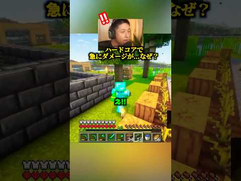 ハードコアで急ダメージ...なんでかわかる？【マイクラ】