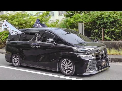 のぼり掲げてヴェルファイア登場🎌カスタムカーイベント