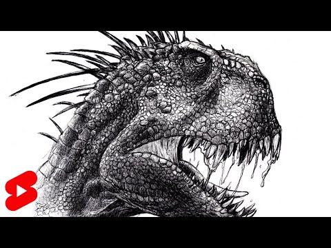 Super Detailed SCORPIUS REX Head in INK #shorts