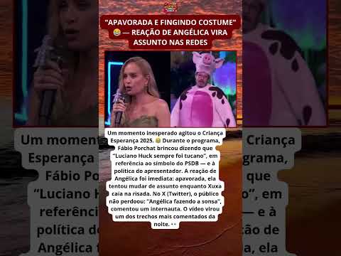 Angélica reage após piada de Fábio Porchat sobre Luciano Huck 😳