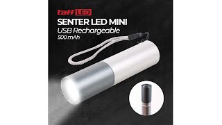 Pratinjau video produk TaffLED Senter LED Mini Flashlight USB Rechargeable Aluminium Body XPE - 3187